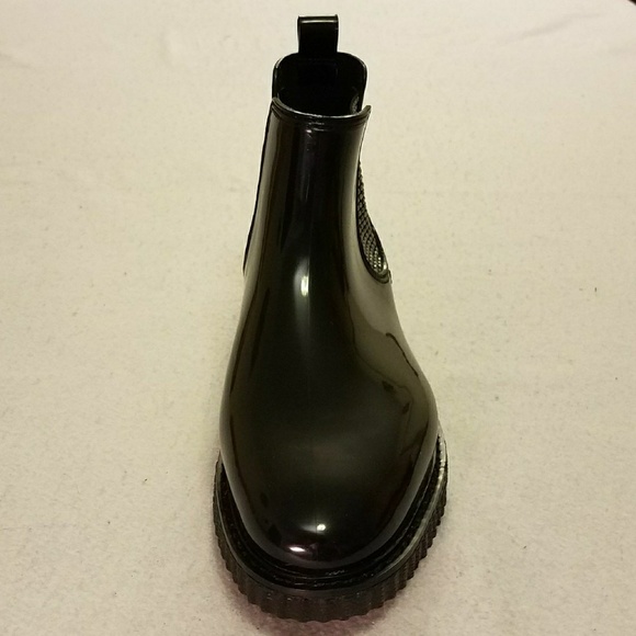 New Michael Kors Black Rubber Rainboots Size 8 - Picture 4 of 8